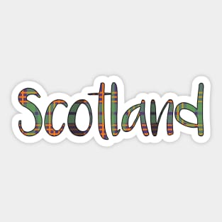 SCOTLAND, Halloween Coloured Tartan Style Design Sticker